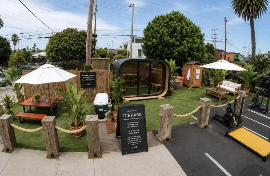 Wide daytime view of the IcePass Paradiso wellness space